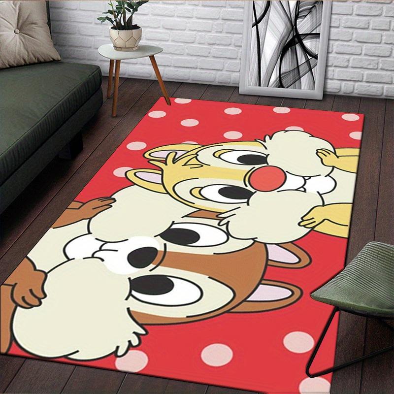 1pc Chip and Dale Pattern Area Rug Soft Flannel Floor Mat for Living Room,Office,Bedroom and Carpet