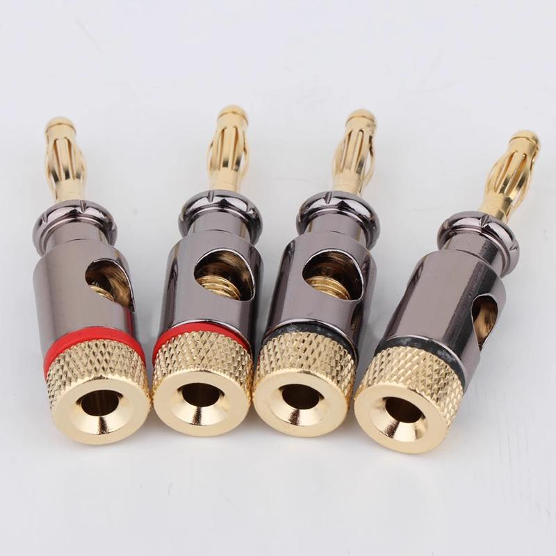 8PCS 4mm Banana Plug Spiral Type Adapter Electronic Connector Screw Stereo Speaker Audio Copper Terminal
