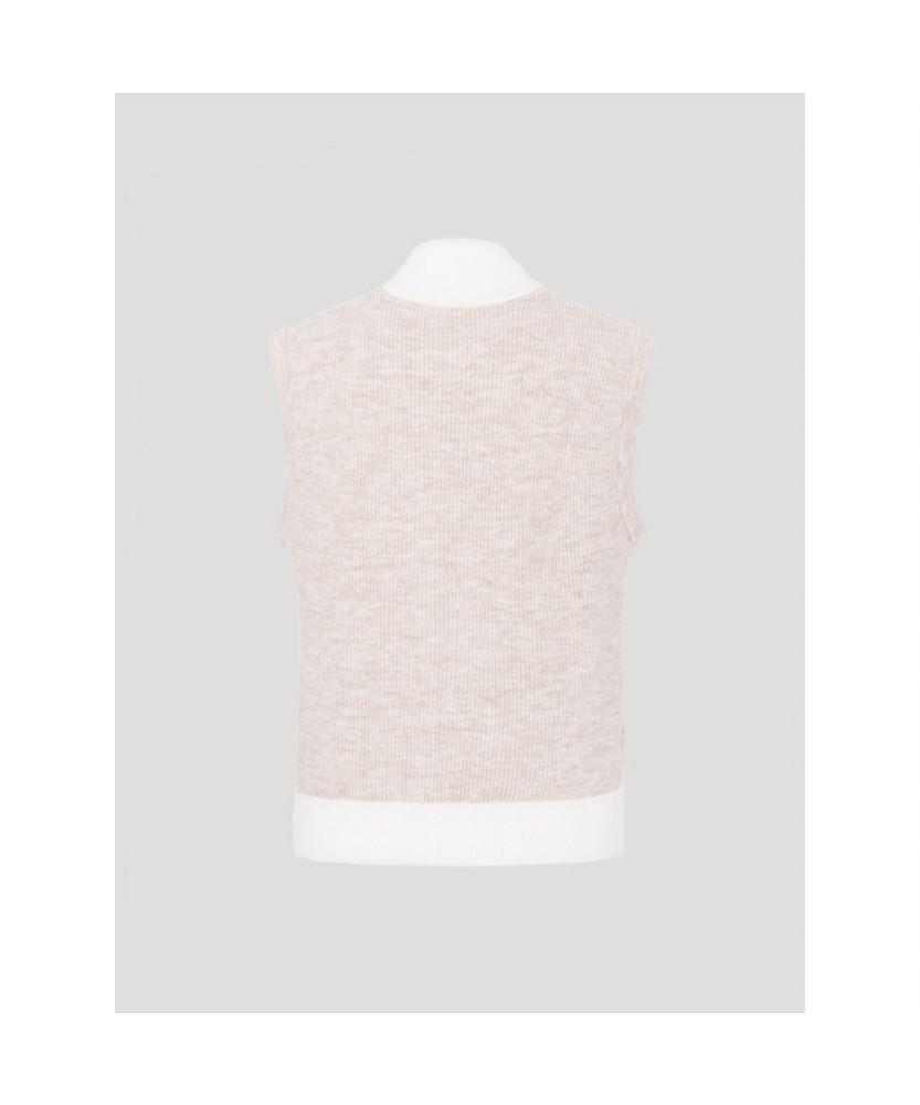 Beanpole Golf Women'S Windproof Full-Zip Vest - Beige