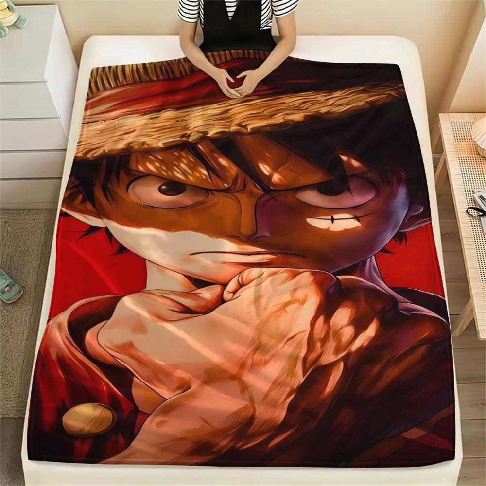 1PC Luffy D Patterned Flannel Blanket Suitable For All Seasons For Home Decor Warmth And Comfort Gifts Holiday Present