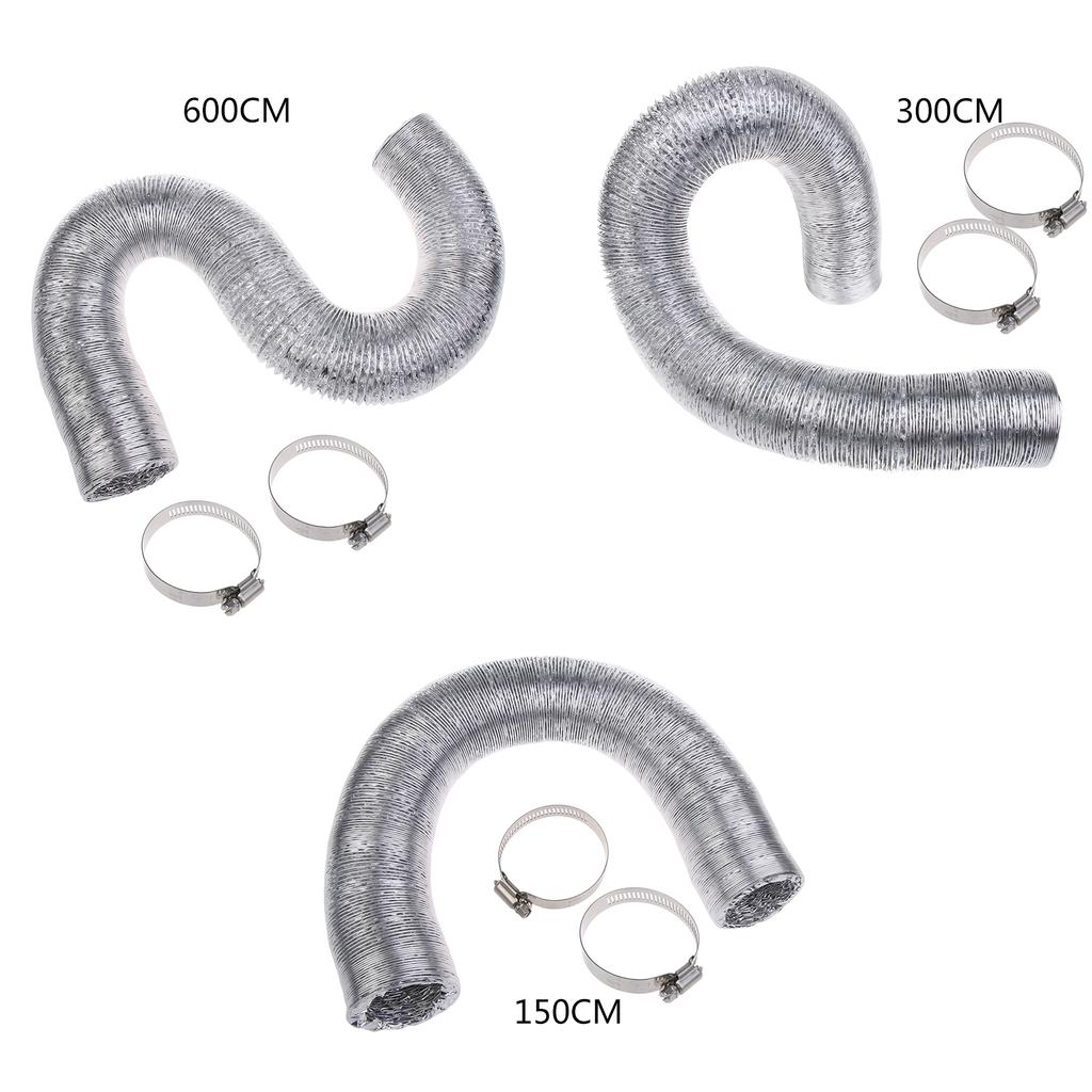 Dryer Vent Hose Air Duct Aluminum Ducting with 2 Screw Clamps 1.97in Diameter Dryer Vent Hose for Air Conditioning