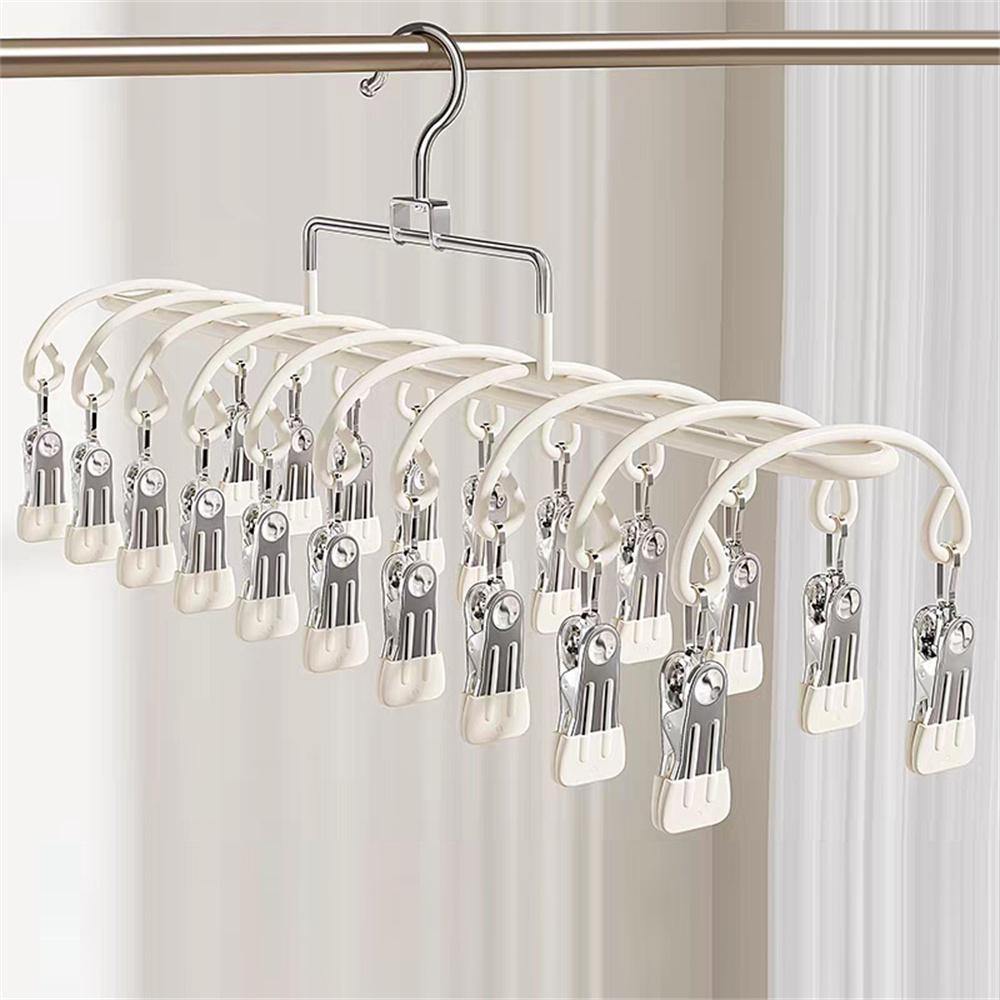 20 Clips Socks Drying Rack Multifunctional Stainless Steel Multi Clip Underwear Hanger