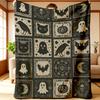 1pc Spooky Themed Flannel Blanket with Ghosts Pumpkins & Bats Design and Warm for Cozy Lounging Camping Travel Office & Home Decor