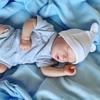 BZDOLL 18inch Soft Vinyl Reborn Asleep Baby Doll 45cm Newborn  Art Toy with 3D-paint Skin and Visible Veins Dress Up Cloth Body Lovely Birthday Gift