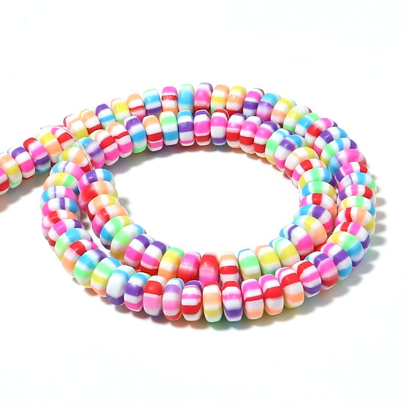 1 String Flat Round Soft Beads Colored Pottery Hole 2mm Spacer Bead For Diy Bracelet Necklace Women Jewelry Accessories Supplies