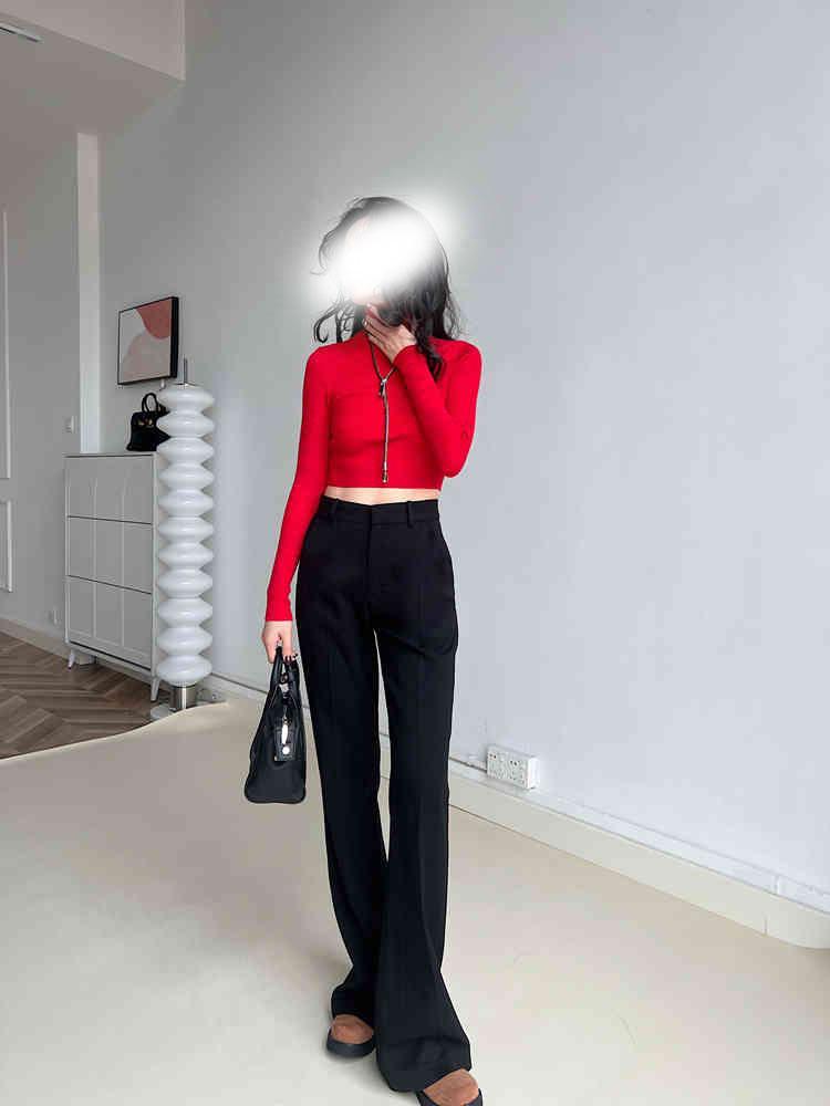 

Coffee-Colored High-Waisted Micro-Flare Wide-Leg Pants Medium