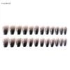 24Pcs Black Gradient Long Ballerina Press On Nails Full Cover False Nail Tips For Women Girls DIY Manicure