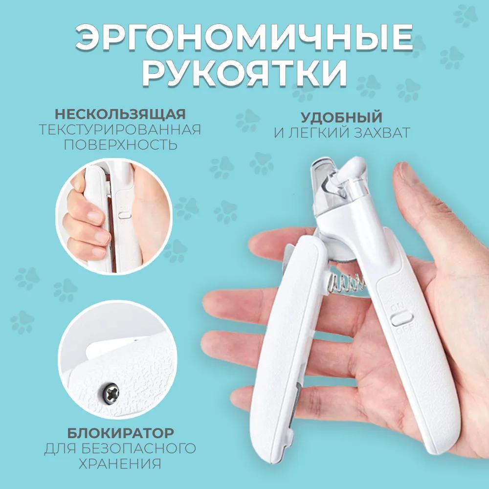 Nail clipper for cats and dogs of all breeds 4 in 1 with light, built-in container and nail file