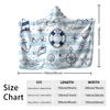 1pc Sailing Ship Anchor Printed Flannel Hoodie Wearable Cloak Blanket Soft Warm Multi Size Casual Blanket Machine Washable