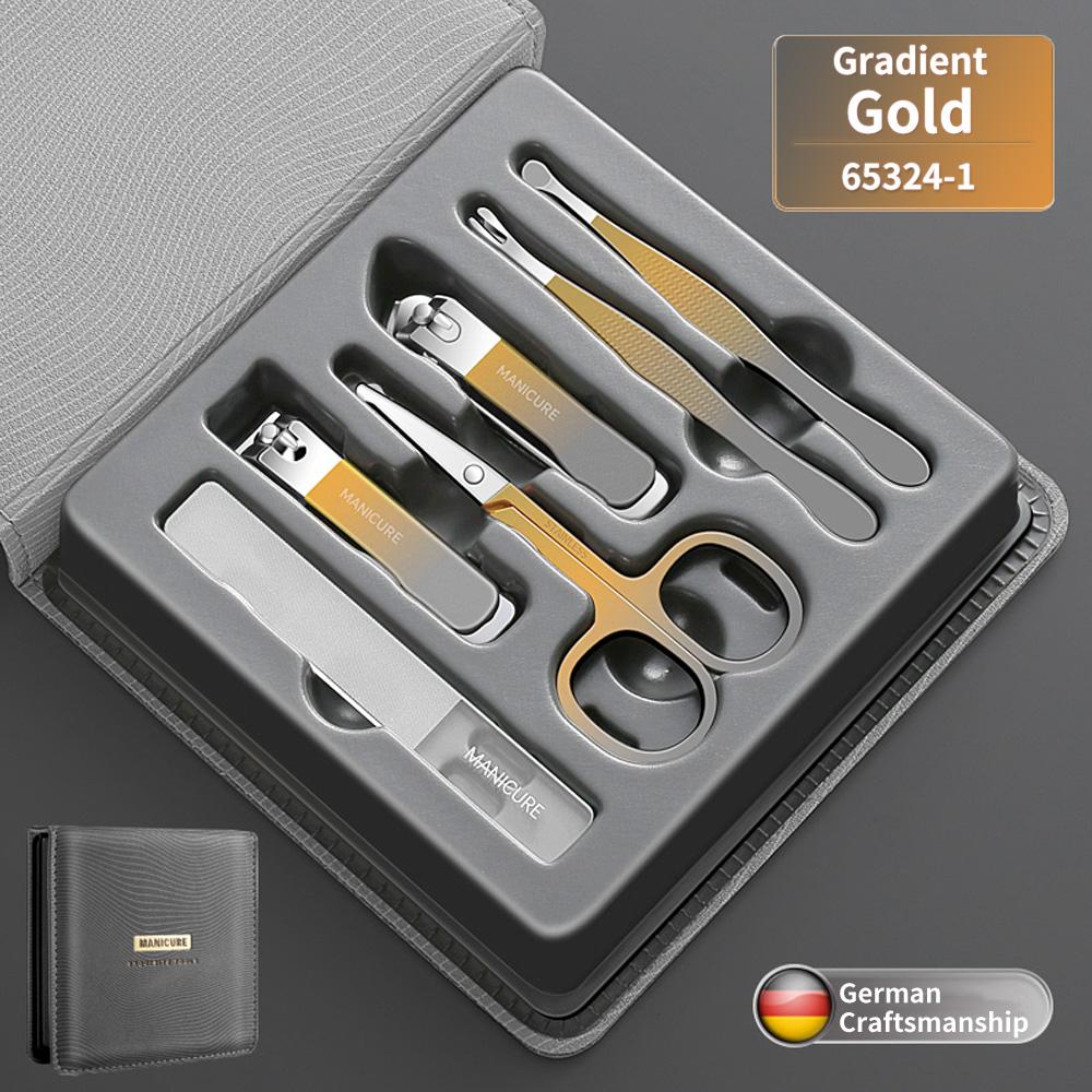 Trending Beauty Products 2024 New Arrivals Professional Manicure Tools Cutter Clipper Kit in Leather Case Box золотой