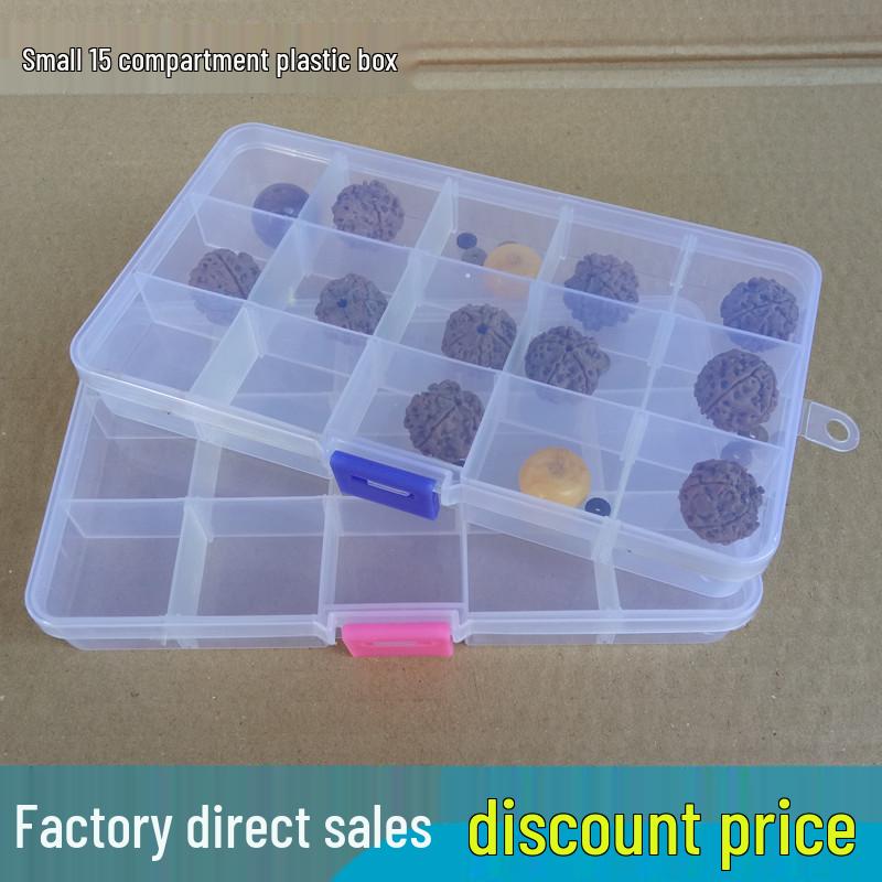 Transparent Multi-Grid Jewelry and Medicine Storage Box