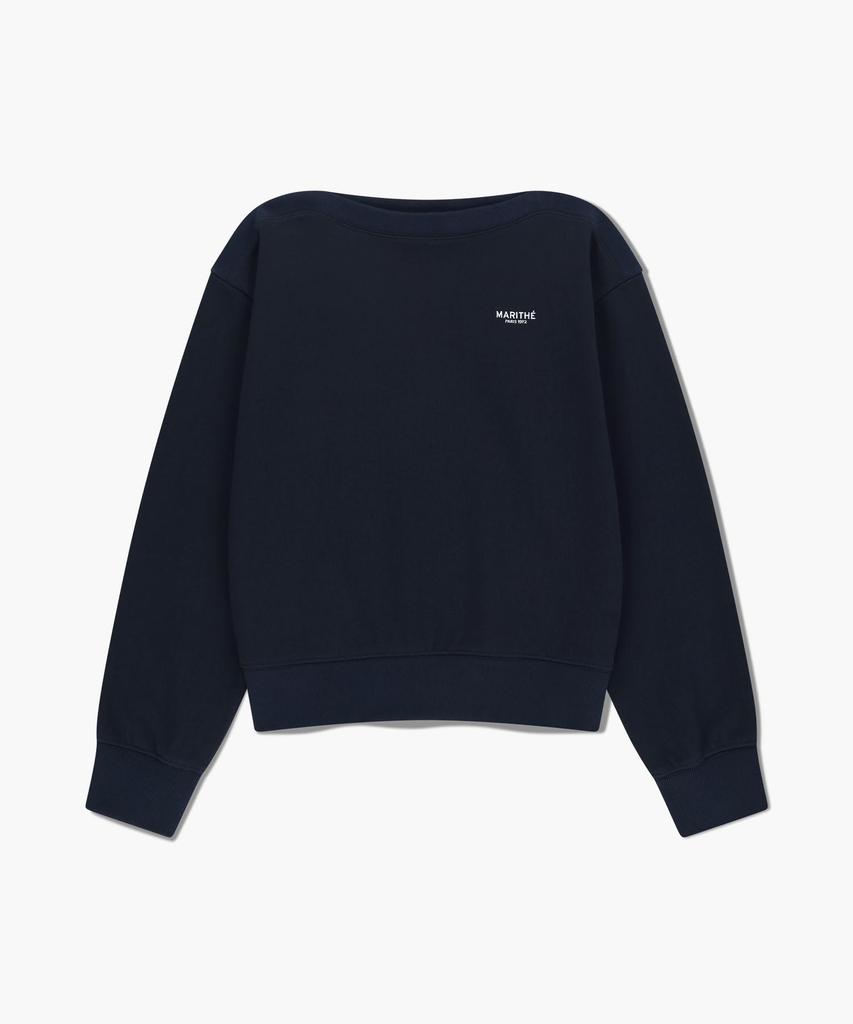 Malittepeulangsowajeobeo W Boat Neck Oversized Sweatshirt Navy