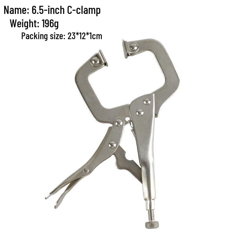 6.5-inch C-Type Locking Pliers with Flat and Movable Jaws