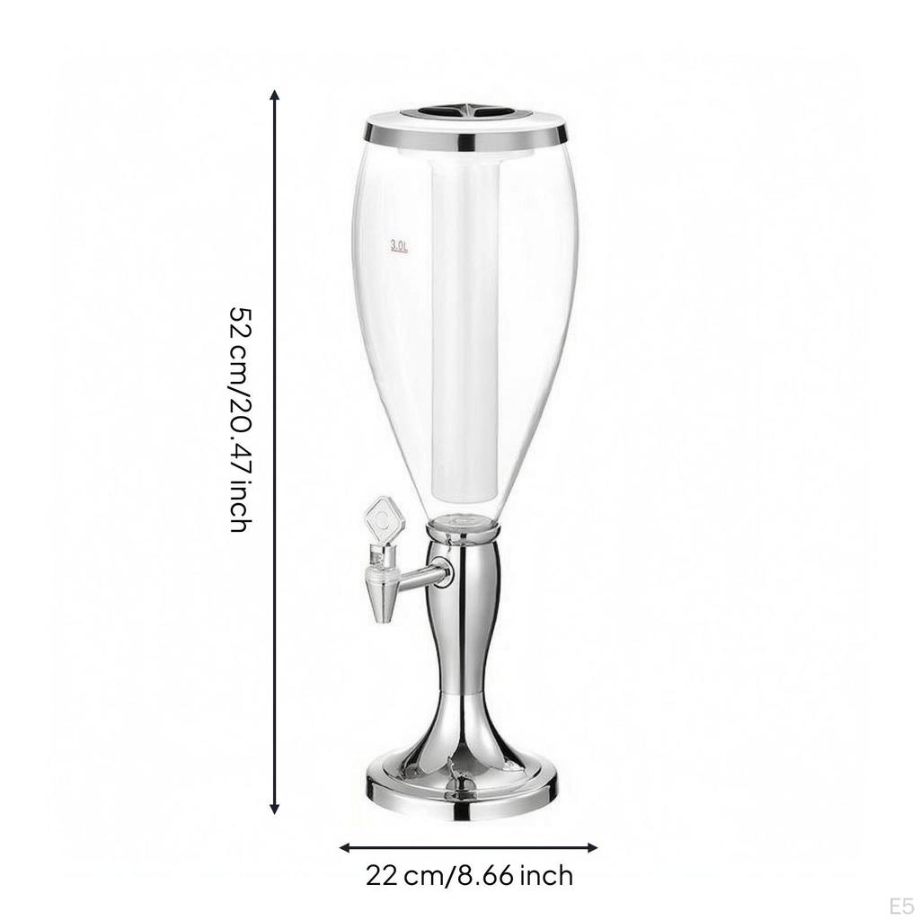 Illuminated Beer Dispenser Column Ice Light Single