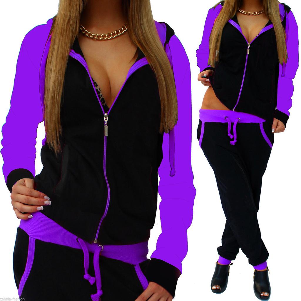 Sports New Style Womens Hoodie Set Sweatshirt Casual Track Suit Jogging Femme