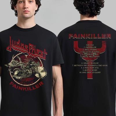 New Judas Priest Shield of Pain Tour 2025 Winged Demon Two Sided Unisex T-Shirt High-end Luxury Is for Both Men and Women Top
