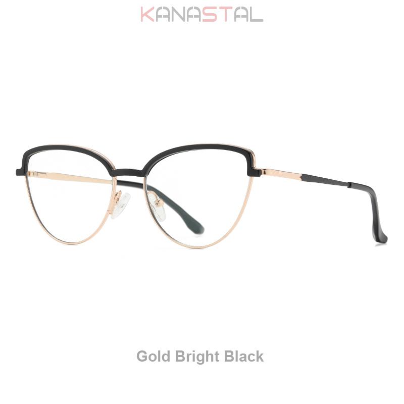 Reading Glasses Women Prescription CR39 Lenses Myopia Eyewear Blue Light Blocking Computer TR90 Metal Cat Eye Eyeglasses Frame