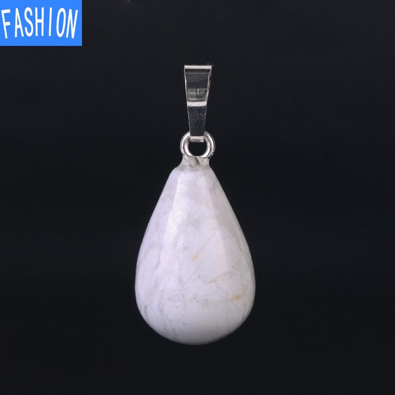Natural Crystal Women's Pendant Teardrop Half GEM PENDANT Tiger Eye Agate Lapis Lazuli Pear Necklace Pendant