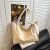 The New Korean Version Of The Large-Capacity Tote Bag, Women'S Trendy Fashion And Simple Shoulder Bag, Commuter Solid Color Handbag.