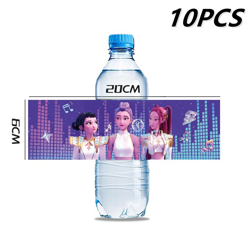 

10~50PCS Water Bottle Label for Kpop Demon Hunters Sticker Birthday Decoration Baby Shower Party Gift Girls Party Supplies