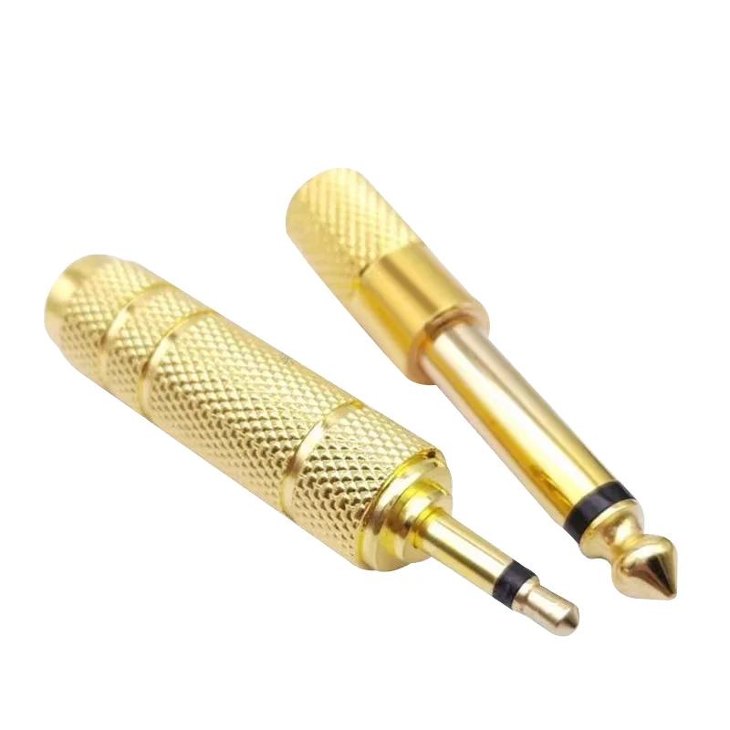 5Pcs 3.5mm 6.35mm Stereo Mono Plug To 3.5mm 6.5mm Audio Jack Connector Adapter Converter for Speaker