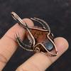 Mahogany Obsidian Pendant Copper Wire Wrapped Jewelry Gemstone Copper Pendant Handmade Wire Pendant Gift For Mother Bull Face Shape Pendant