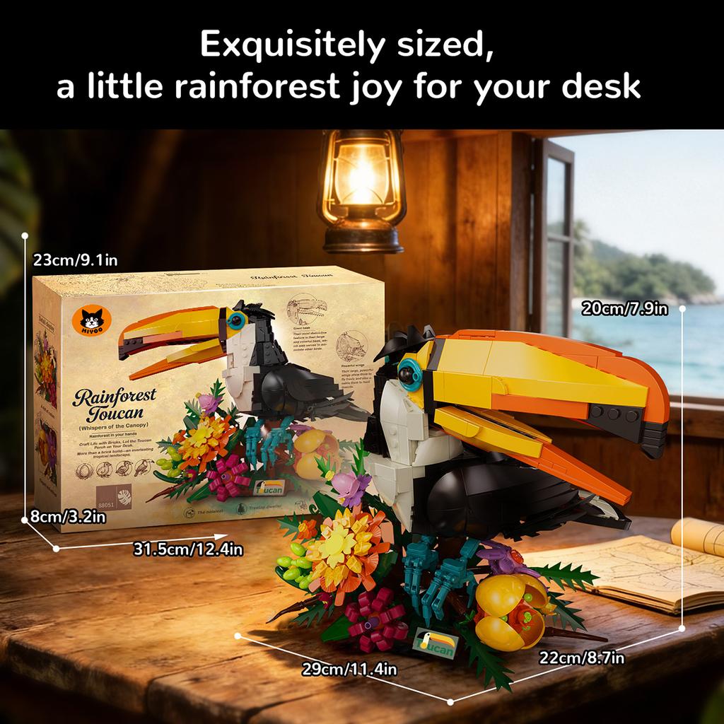 High-Standard 1068Pcs Big-Billed Bird First-Class Flower Premium-Quality Construction Premium-Quality Construction-Blocks Play Sets First-Class Moc