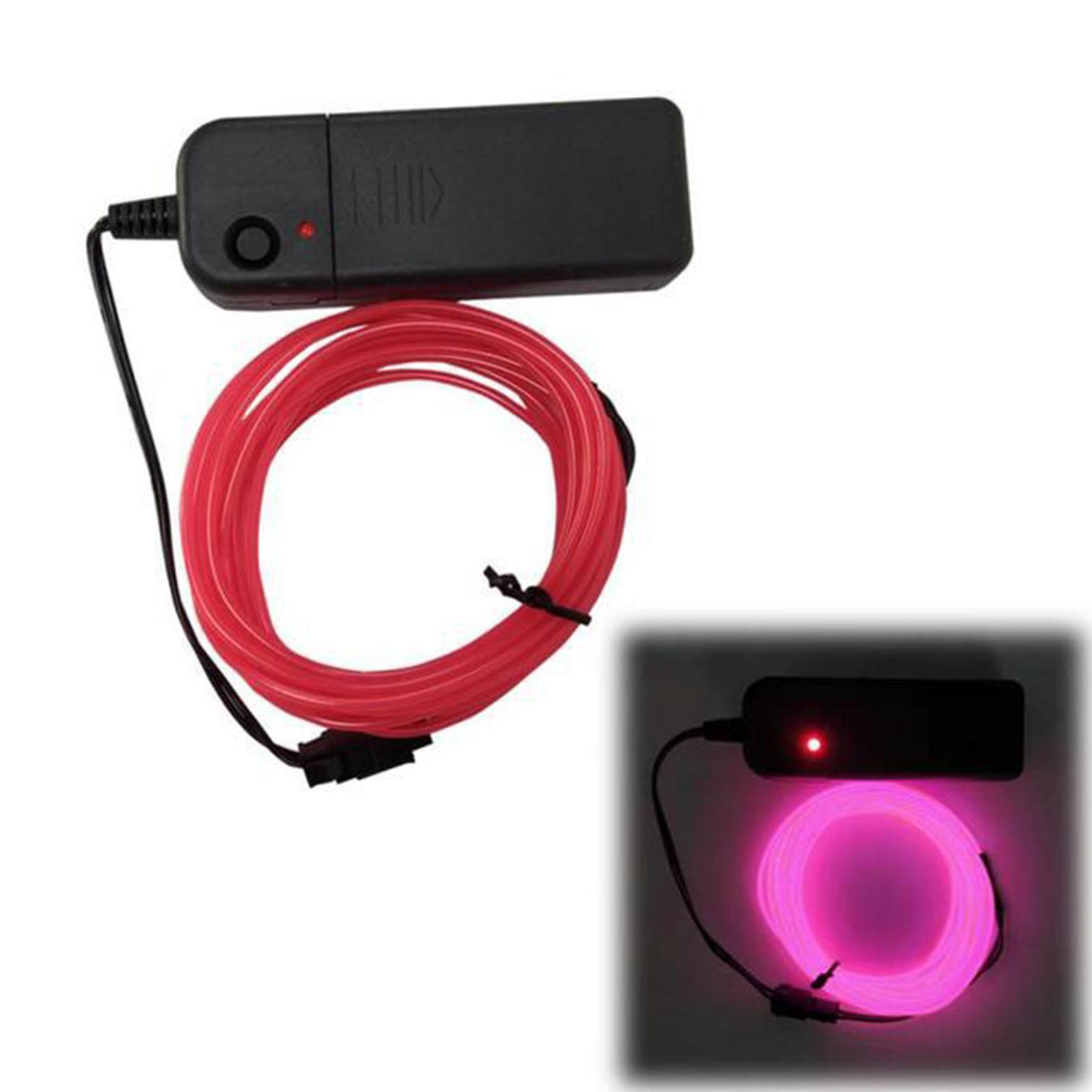 

Режущиеся светящиеся веревочные огни Гибкий светящийся EL-провод Кабель Неоновый световой провод Шумоподавление с батарейным блоком Долговечные розовый