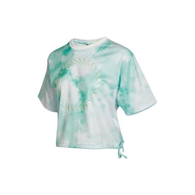 Sportswear Icon Clash Tie-Dye Print Mesh Breathable Short-Sleeve T-Shirt Women Tops Green CZ9325-342