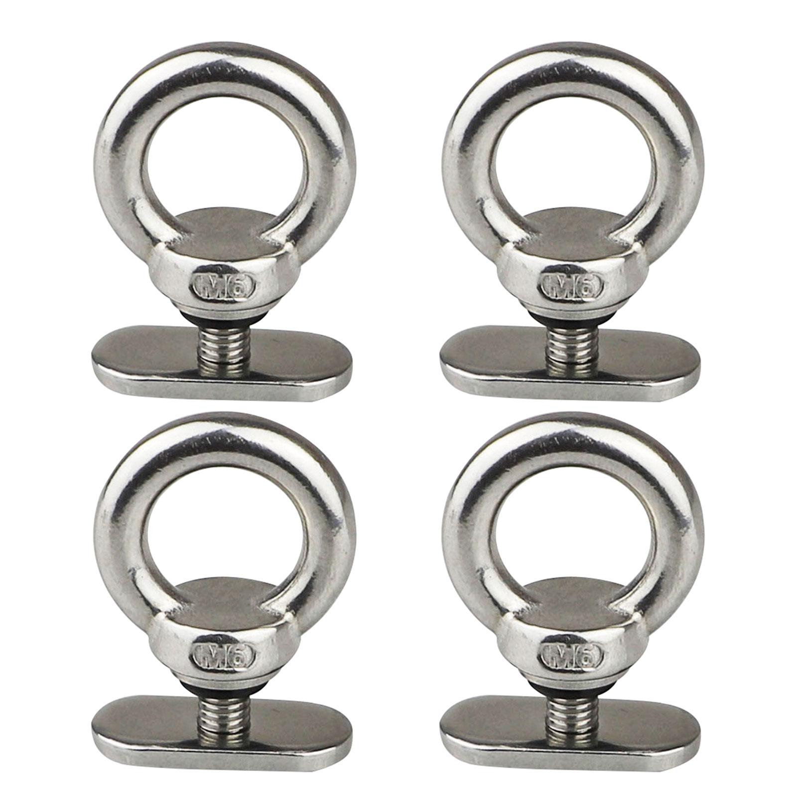 

4Pcs Track Mount Tie Down Eyelet Replacement Stainless Steel Kayak Track Mount Nut Rail Mount Screw Accessories