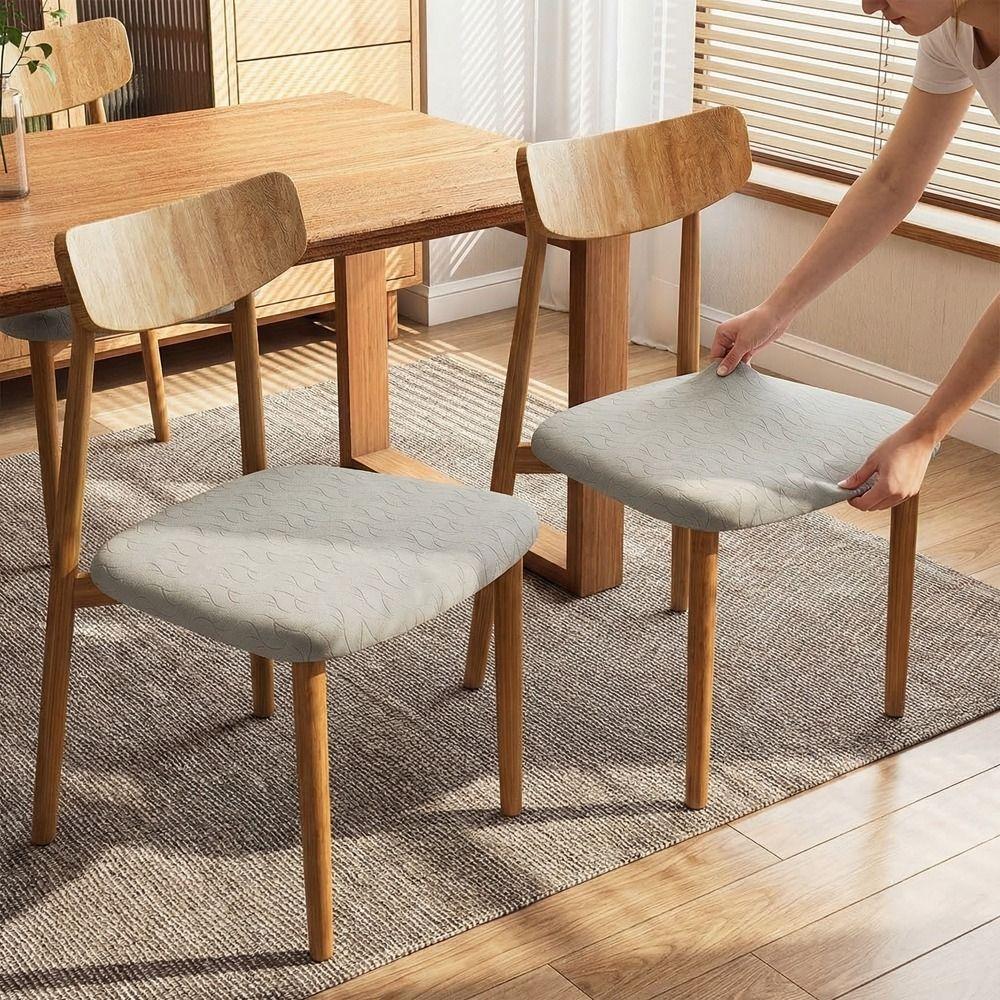 Jacquard Stretch Dining Chair Cover Removable Chair Slipcovers Modern Seat Covers Living Room