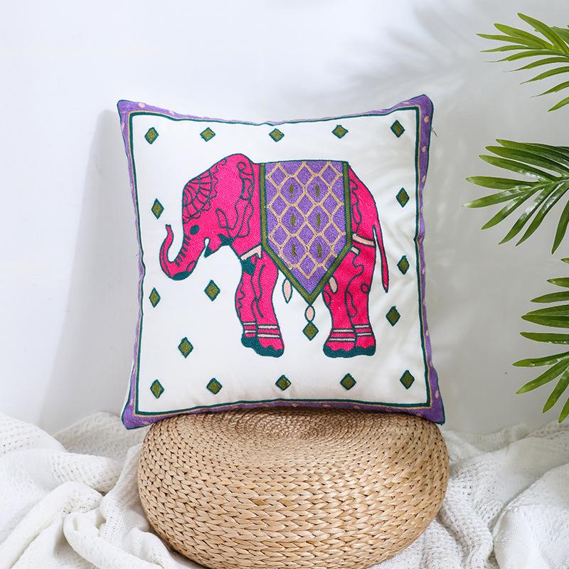 Ins Floral Embroidery Pillow Case Living Room Sofa Decoration Flower Bedroom Bedside Pillow