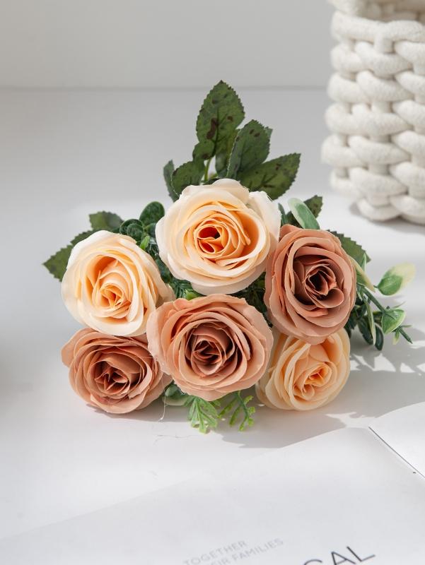 1/3pcs Silk Rose Artificial Flower Wedding Bridal Bouquet Home Room TableValentine's Day Outdoor Garden Diy Gifts Box Yard Decor