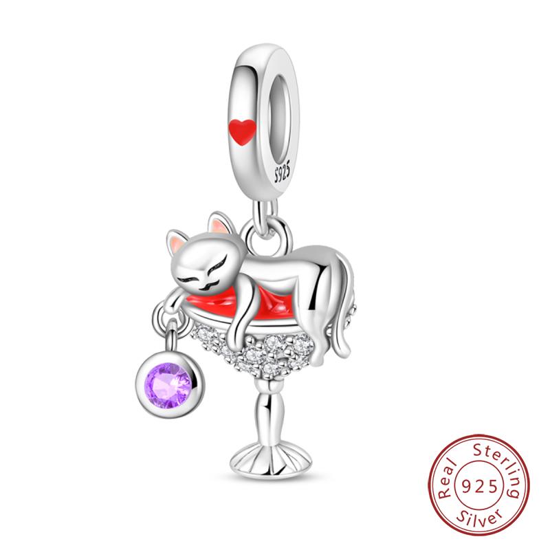 New Copper Fashion Chameleon Blue Whale Guardian Wing Drunk Angel Charms Beads Fit Diy Bracelets Original Jewelry