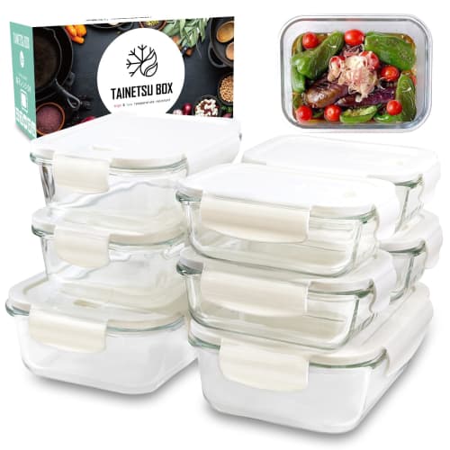[Featured in Cooking Magazines and Recommended by Nutritionists] Heat-Resistant Glass Containers, Tupperware, Glass Storage Containers, Heat-Resistant