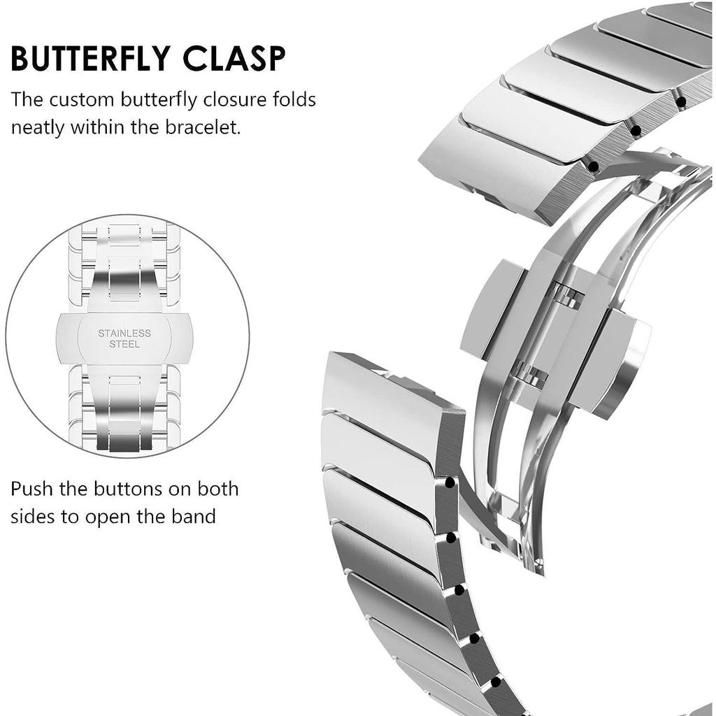 Luxury Stainless Steel Strap For Apple Watch Series11 10 46mm 45mm 41mm 38 42 44 40mm Link Bracelet Iwatch Ultra3 2 49mm Metal T