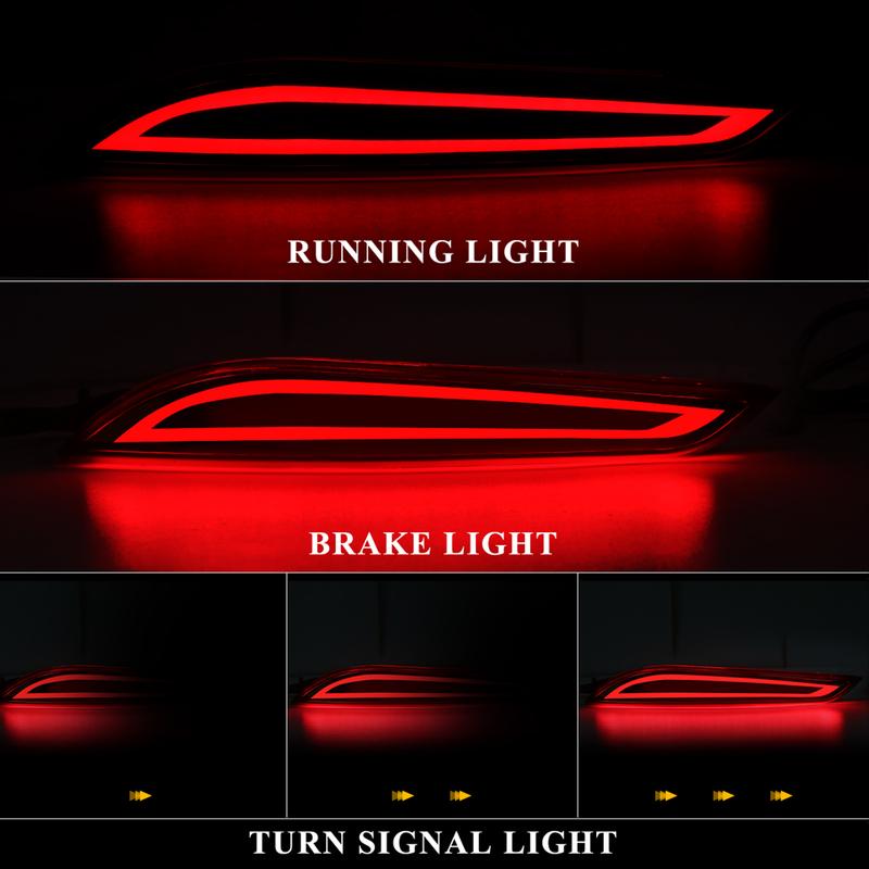LED Reverse Brake Lamp For Chevrolet Cruze 2017 2018 Rear Bumper Reflector Light Dynamic Turn Signal  Warning Lamp Waterproof