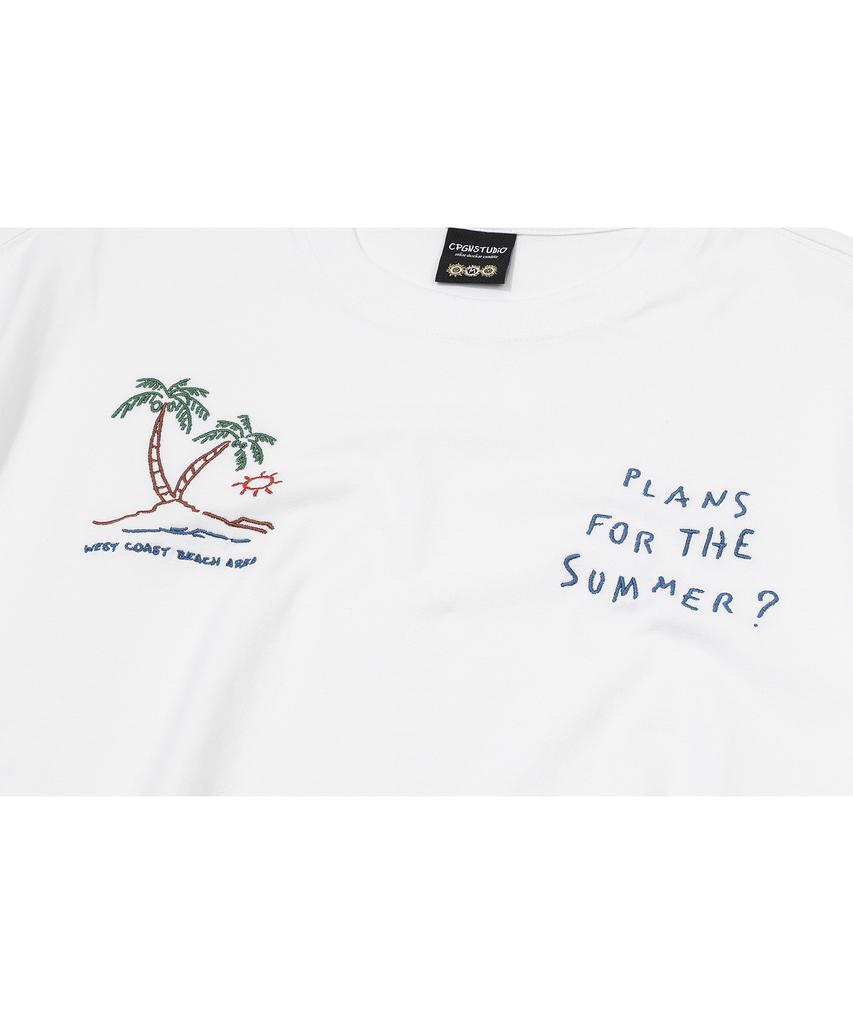 CPGN STUDIO Summer Plan White Short Sleeve T-Shirt