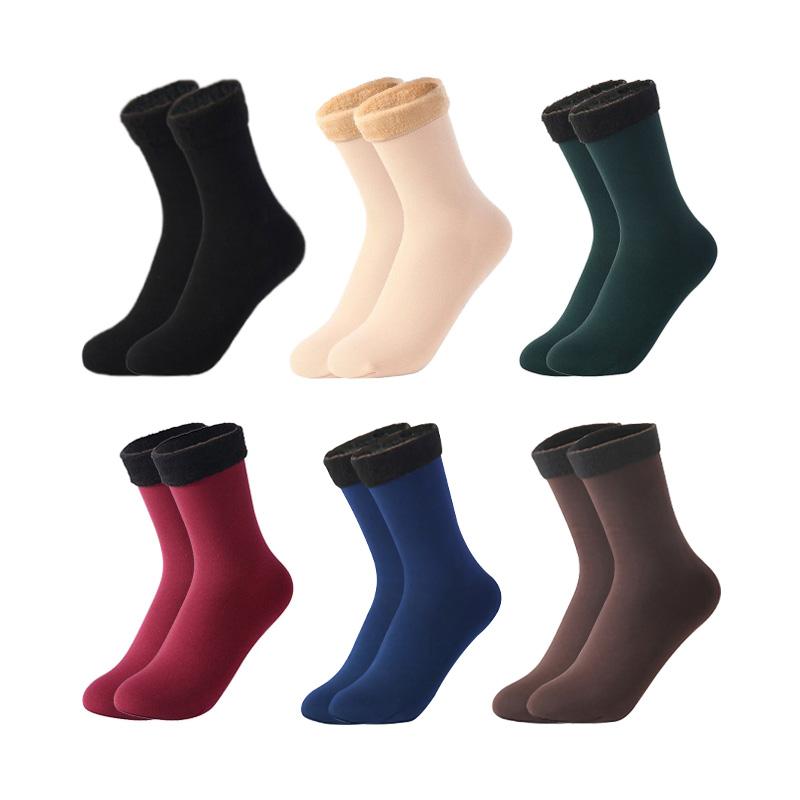 5Pairs Women Winter Thicken Warm Short Socks Thermal Cashmere Wool Socks Nylon Snow Velvet Boots Home Floor Calcetines Mujer