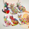 1PC Creative Colorful Cute Cat Bronzing Relief Refrigerator Magnet Dopamine Color Cute Cat Home Decoration Eye-catching Magnet