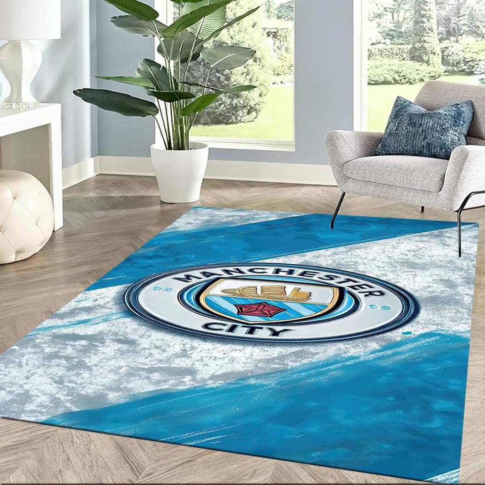 Manchester City Fc Square Rugs Are a Great Choice for Living Rooms, Bedrooms, Home Décor, and As Gifts.