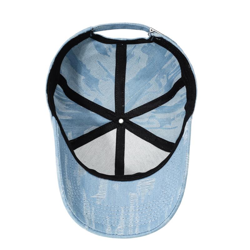 Washed Denim Baseball Cap Men'S Retro Retro Checkerboard Cap Hip Hop Trend Hat