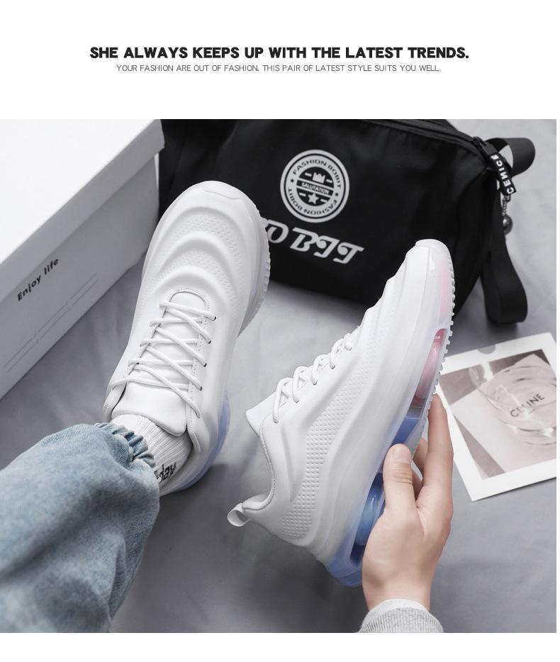 Nové pánské bílé voděodolné kožené ležérní lehké trendy tenisky pro tátu