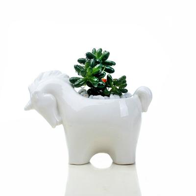 Cartoon Unicorn Ceramic Flower Pot Succulent Pot Planter Desktop Ornaments Art Vase Home Decoration Plant Pot Gardening Pot