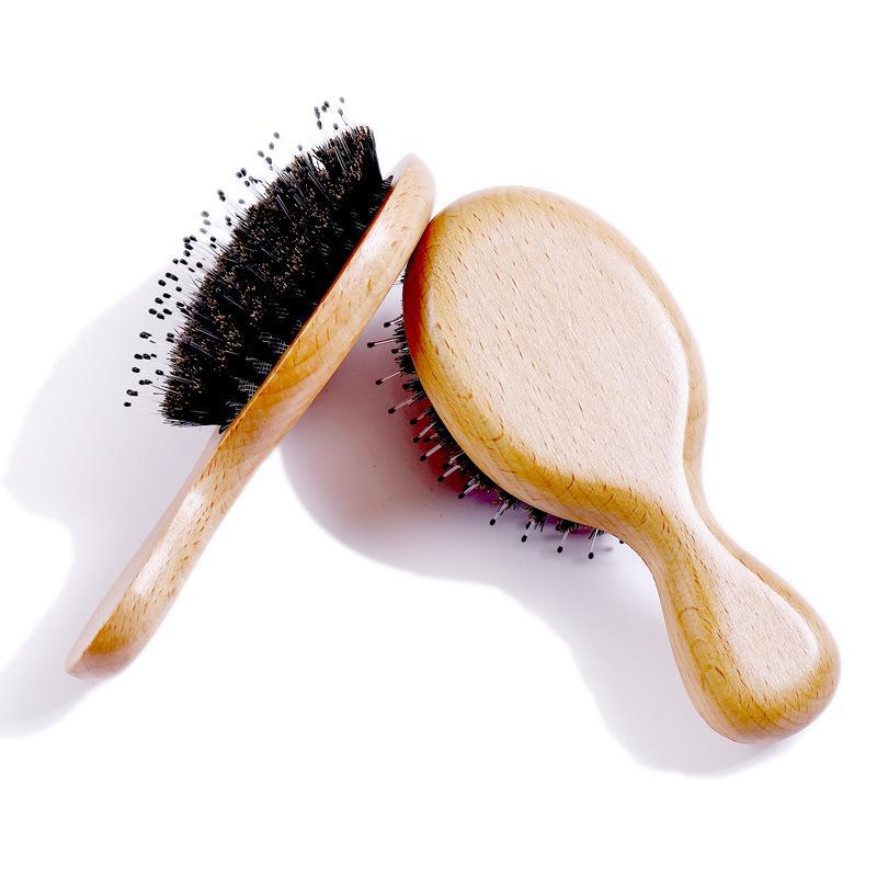 Portable Mini Pig Bristle Scalp Massage Comb for Children