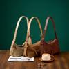 Wide Shoulder Strap Versatile Leather Cowhide Crossbody Bag, Frosted Suede, Fashionable Commuting, High-end Feeling, Light Luxury Shoulder Bag