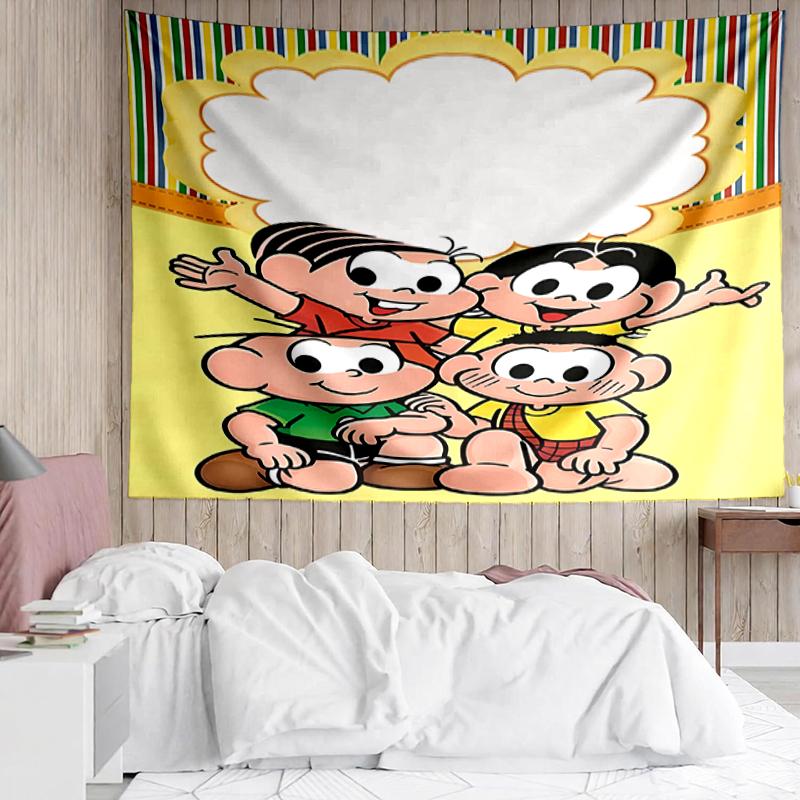 Turma-da-Mônica Print Tapestry, Backdrop, Easy Setup, Ideal for Bedroom, Office & Living Room, with Aesthetic Wall Hanging Decor.