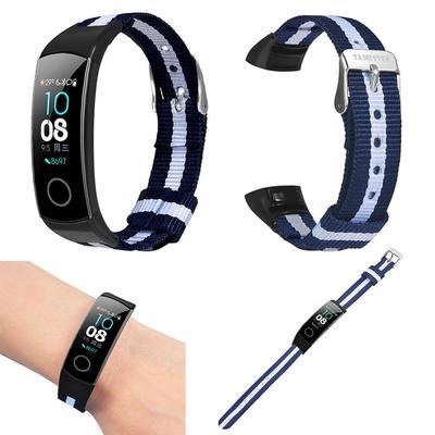 Bracelet de montre de sport en métal en nylon de luxe pour Huawei Honor Band 5/4