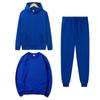 Mens Casual Fleece 3-Piece Set: Hooded Sweatshirt Long Pants Loose Fit Cotton Blend Multiple Colors