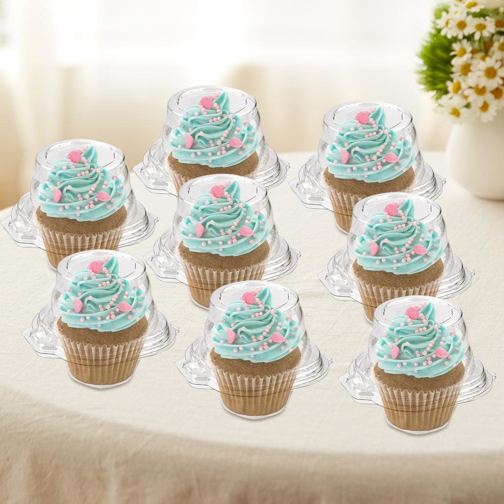 Individual Cupcake Containers 50X Clear Cupcake Carrier Reusable Stackable Dessert Case With Dome Lid Muffins Storage For